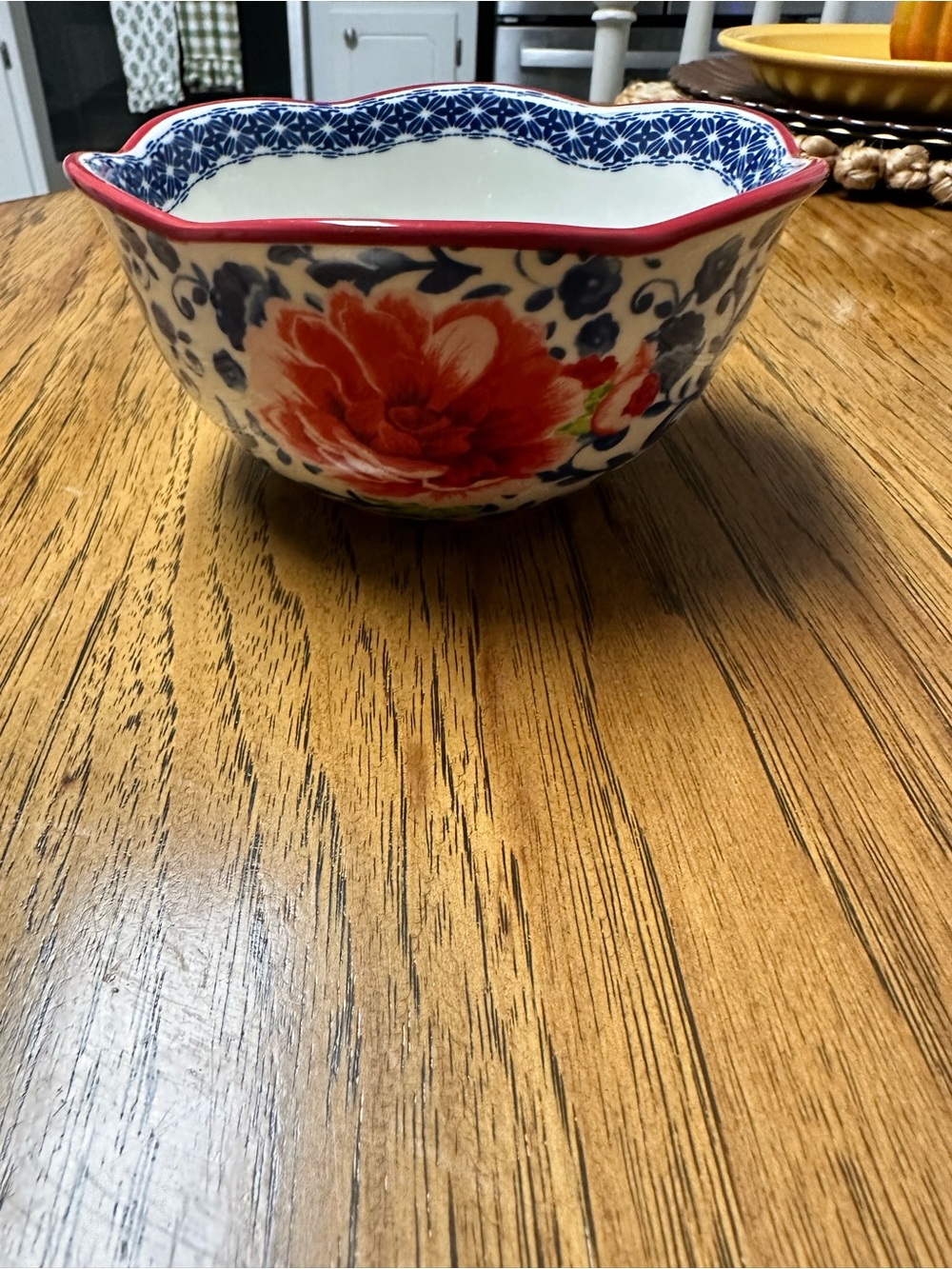 The Pioneer Woman Red & Blue Floral Ceramic Serving Bowl